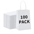 thumbnail image 1 of Bolsas de regalo en caja de 100 unidades de papel kraft blanco de 15 x 8 x 21 cm, 1 of 7