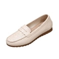 thumbnail image 3 of Domuza Women's Moccasin Loafer – Classic Slip-On with Cushioned Insole, Handstitched Details, and Durable Rubber Outsole for All-Day Comfort Beige 8.5（EU-41）, 3 of 6