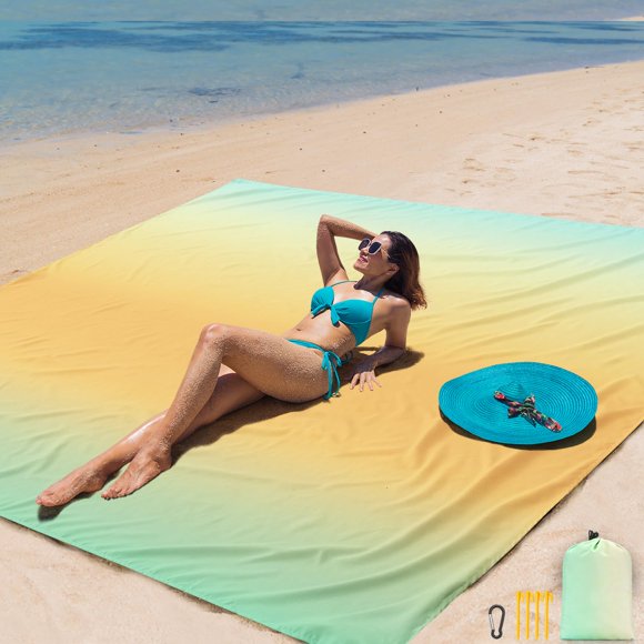 Manta de playa impermeable y arenosa AISPARKY 200 x 274 cm