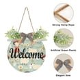 thumbnail image 2 of Sheep Children Flowers Welcome Sign for Front Door Wreath Door Sign for Farmhouse Porch Decoration Indoor Outdoor, 2 of 7