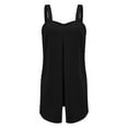 thumbnail image 3 of LEKODE Spaghetti Strap Romper Womens Rompers for Summer Jumpsuits for Women 2 Piece Matching Summer and Back Suspender Pants with Suspender Straps and Jumpsuit Two Piece Outfits Summer Black Xl, 3 of 9