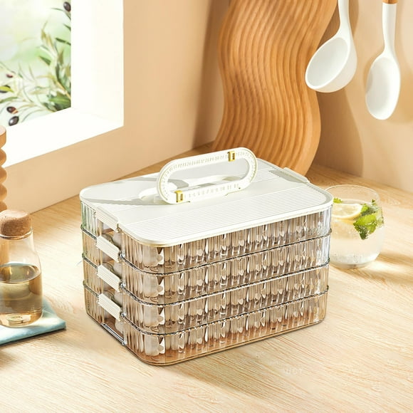 Transparent Stackable Kitchen And Fridge Storage Containers With Lids Sealing For Cookies Dumplings And Freezer Food
