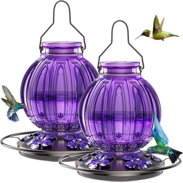 Kit de 2 Comederos de Cristal para Colibríes Grete Gotye de 770 ml a Prueba de Fugas