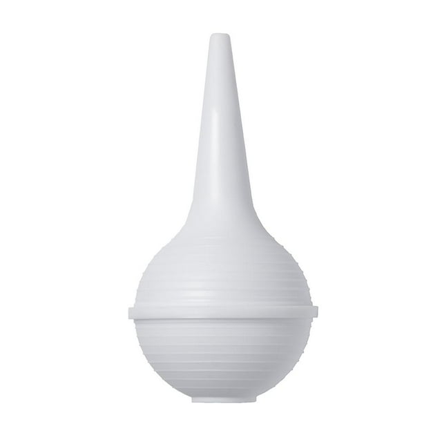 Aspirador Nasal Safety 1st Recién Nacido, vista frontal centrada de un aspirador nasal blanco de silicona flexible y ligero, diseñado para aliviar la congestión nasal en bebés de forma segura y sencilla, incluso mientras duermen.