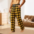 thumbnail image 5 of TKKCS Mens Buffalo Plaid Lounge Pants Relaxed Fit Straight Leg Casual Sleepwear Elastic Waist Drawstring Pajama Pants with Pockets Yellow XL, 5 of 8