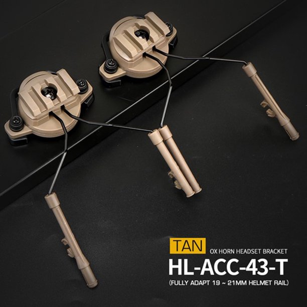 Soporte de auriculares Soporte de auriculares Soporte de auriculares extensible para riel de casco de 19-21 mm (caqui)