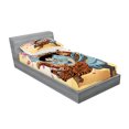 thumbnail image 2 of Ambesonne Japanese Fitted Sheet & Pillow Sham Set, Samurai and Tiger, Twinxl, Multicolor, 2 of 2