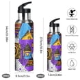 thumbnail image 2 of Yayeee 33oz Insulated Water Bottle Double Wall Stainless Steel with Flip Straw Lid, Purple Simple Triangles, 2 of 7