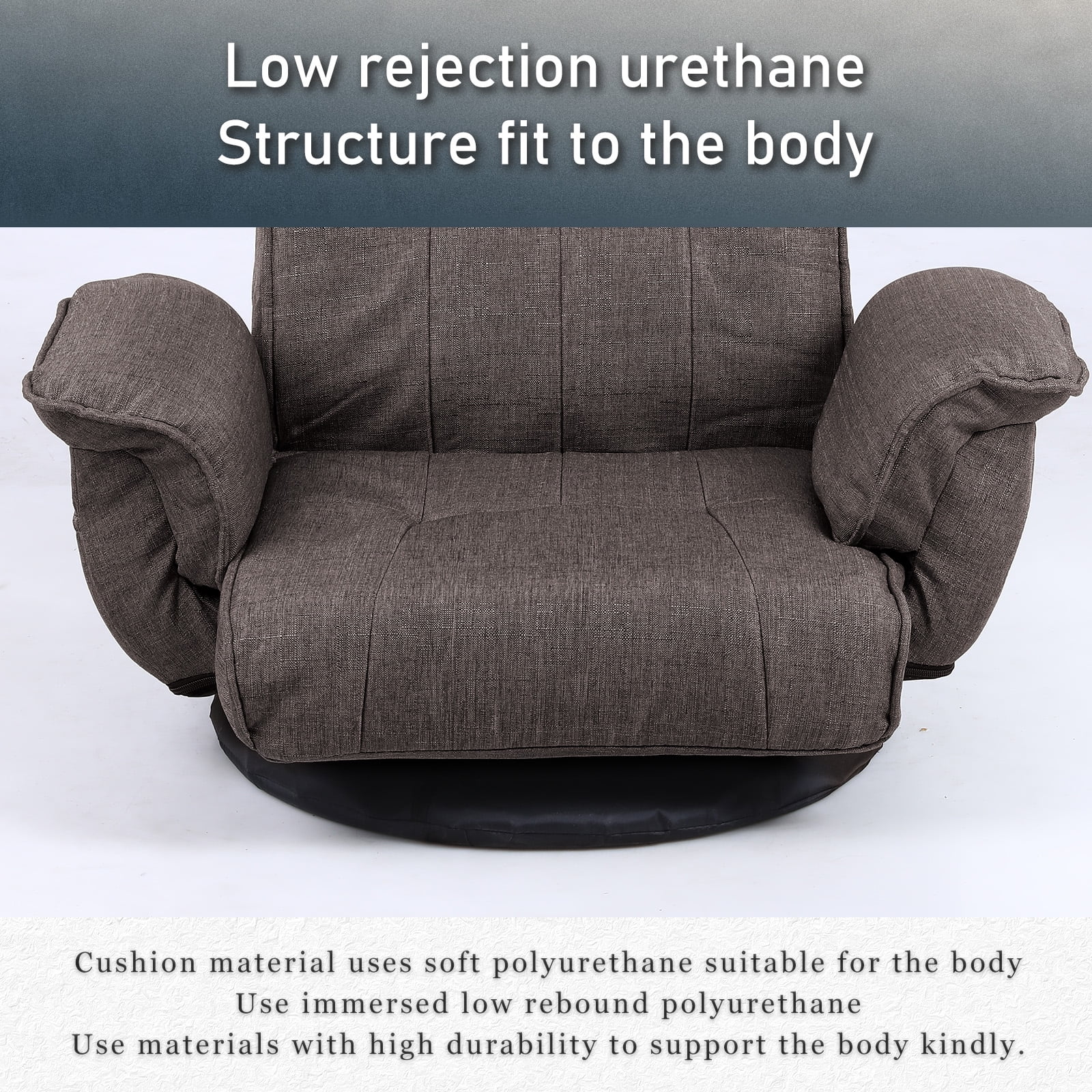 360 Degree Swivel Floor Chairs for Adults, Gaming Floor Chair with Back Support, 14 Angles Adjustable Comfortable Floor Lounge Chair Folding Video Game Chairs Office Bedroom