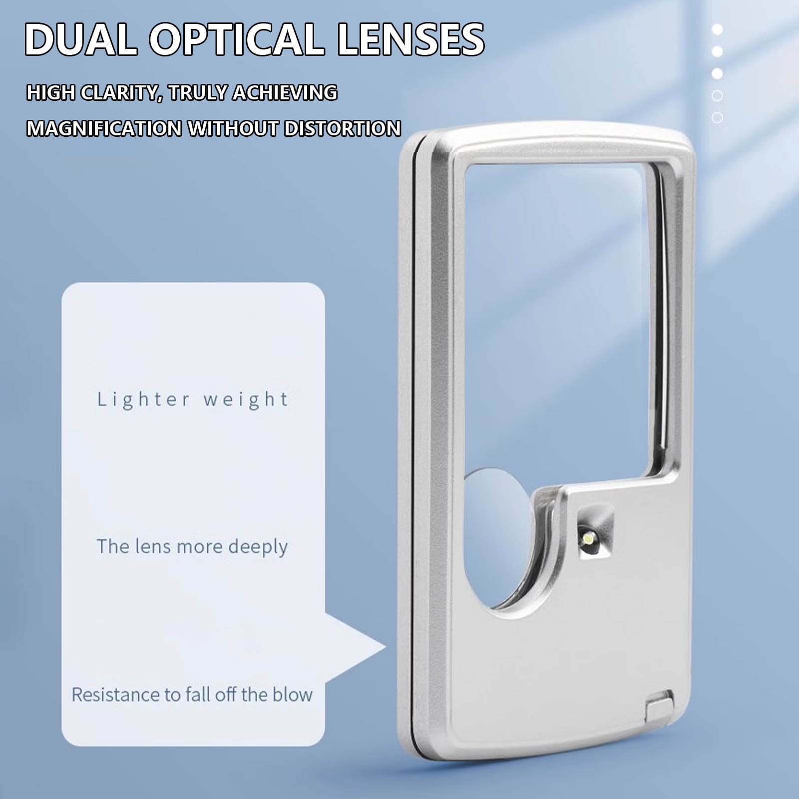 Cadorn Business Card Style HD Glass Reading Tool with LED Light - Perfect for Elderly & Children - Clear Magnification for Reading Instruction Manuals & More
