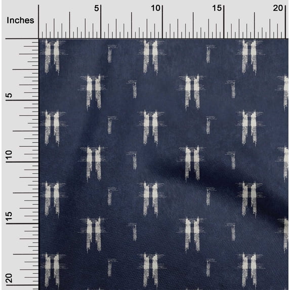 oneOone Viscose Jersey Fabric Ikat Style Kasuri Decor Fabric Printed BTY 60 Inch Wide