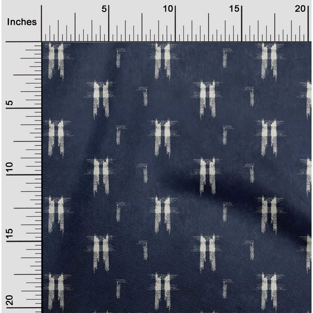oneOone Cotton Silk Fabric Ikat Style Kasuri Print Fabric By Yard 42 Inch Wide