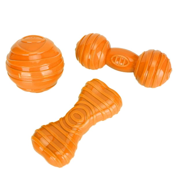 Pelota para mascotas, barra para perro, TPR, hueso, molienda de dientes, juguete para masticar para entrenamiento de perros, juguete interactivo, naranja