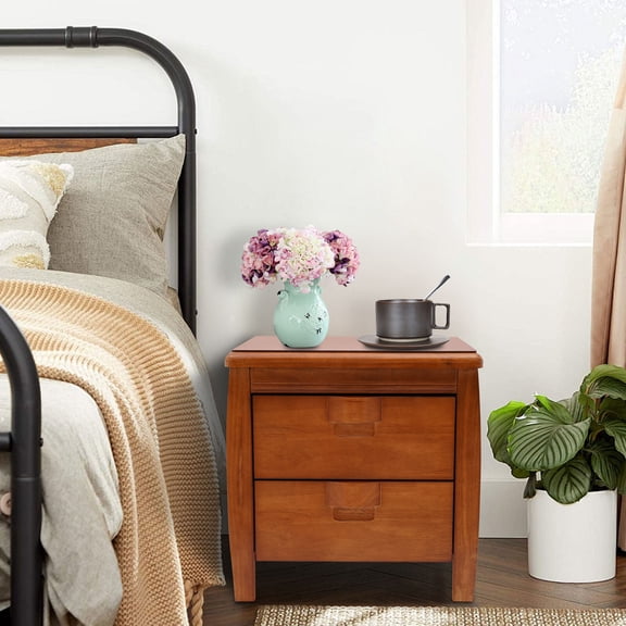 20*16.1*20" Modern Bedside Table Storage Cabinet Wood Nightstand with 2 Drawers