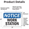 thumbnail image 2 of (2 Pack) Work Station OSHA Notice Sign 7 Inch X 5 Inch Vinyl Label Decal Sticker Weather Resistant, UV Protected for Workplace, Business, and Construction Site, Made in the USA, 2 of 7