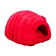 thumbnail image 2 of Flmtop Chenille Semi-Fermé Lit Lit Lit Lit Maison Petit Chien Nid Animal de Compagnie Fournitures Rouge, 2 of 9