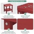 thumbnail image 5 of KINGYES 2-Tier Outdoor Side Table, HDPE All Weather Adirondack Small Patio Tables, For Garden Balcony Pool Indoor, Red, 5 of 10