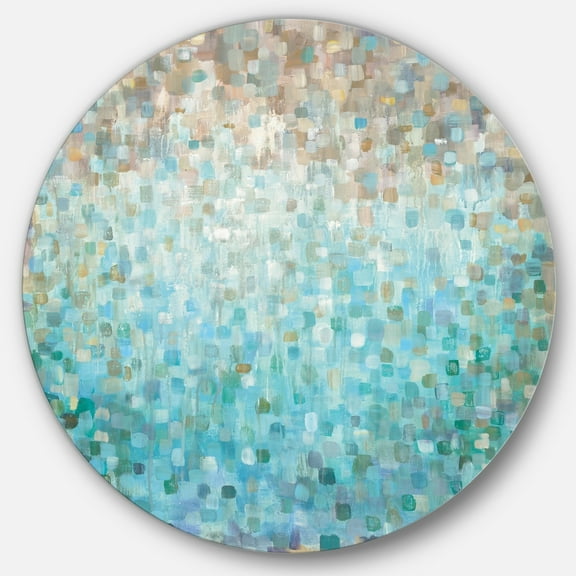 DESIGN ART Designart 'Blocked Abstract' Geometric Metal Circle Wall Art