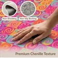 thumbnail image 6 of ODIKA 6'x9' Washable Area Rug Whimsical Funky Swirl Motif Geometric Squares Playroom Maximalist for Queen Size Bedroom, Under Bed, Master Suite, Easy Care, Non-Shedding, 6 of 7
