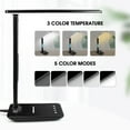 thumbnail image 4 of Desk Lamp, LED Desk Lamp with Wireless Charger, USB Charging Port, Table Lamp with Clock, Alarm, Date, Temperature, Office Lamp, Desk Lamps for Home Office,Black, 4 of 7