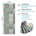 thumbnail image 2 of Blue Geometric Patchwork Pattern Hot Yoga Mat Towel Non Slip for Hot Yoga - Quick-Drying Yoga Mat Cover with 4 Corner Pockets with Travel Bag - Hot Yoga Towel Non Slip 70"x26", 2 of 6