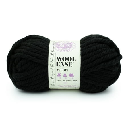 UPC: 0842093138679 | Lion Brand Yarn Wool-Ease WOW Black Jumbo Acrylic  Wool Black Yarn 1 Skein