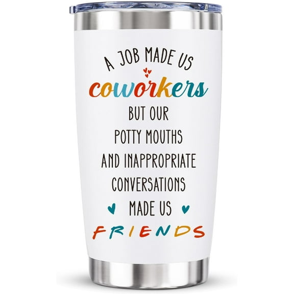 Work Besties Gifts for Women Coworker - Job Made Us Coworker, Funny, Going Away, Farewell, Leaving, Retirement, Friendship, Christmas Gift for Work Mom Bestie, 20 Oz Vacuum Insulated Tumbler