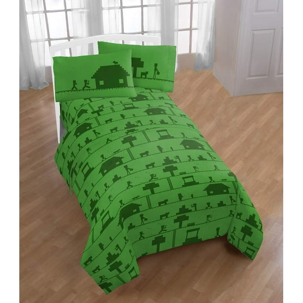 Minecraft Icon Adventure Full Reversible Comforter And 4 Piece