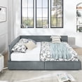 thumbnail image 3 of AOOWOW With 2 Drawers Velvet Upholstered Wood Daybed, Queen, Gray, 3 of 13