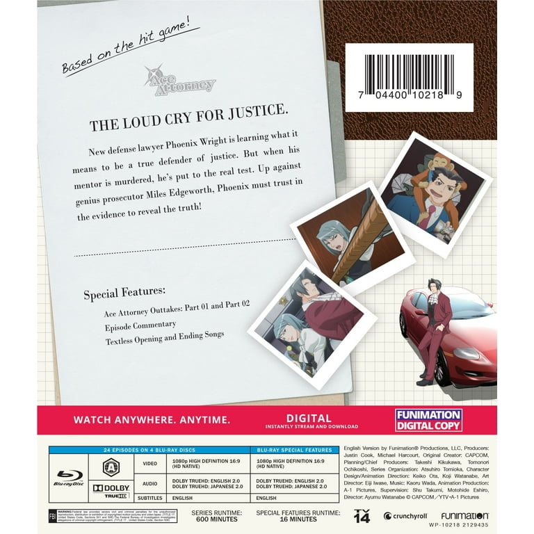 Ace Attorney: The Complete Series Blu-ray Season 1, Rated PG13