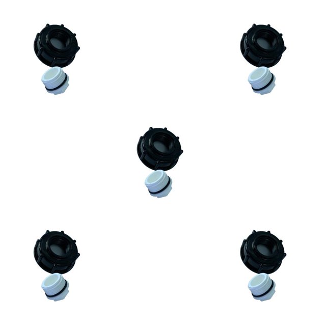 Kenally Adaptador de válvula de barriles de aceite IBC de plástico, accesorios de herramienta de conexión de tubería de jardinería doméstica Type2 NO2 Kenally CBP495611