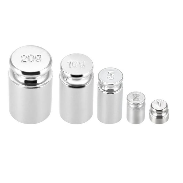 Juego de pesos de calibración de acero inoxidable niquelado M1 de 1g 2g 5g 10g 20g, 5 piezas