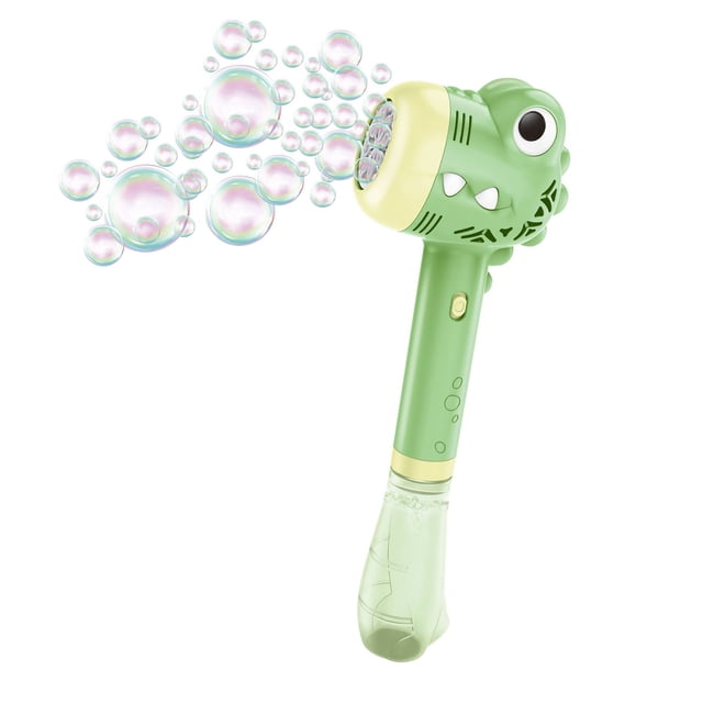Divertida máquina automática de burbujas con varita mágica para niños, juguetes que brillan intensamente (cocodrilo verde)