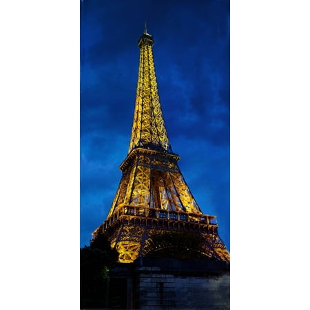 Dusk Eiffel Tower - Canvas Print Paris France Dusk Lighted Eiffel Tower Landmark Stretched Canvas 10 x 14