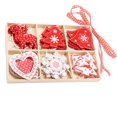 thumbnail image 1 of AMERTEER 24Pcs/Set Heart Elk Christmas Tree Bell Pendant Home Xmas Party Hanging Decor, 1 of 9
