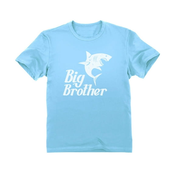 Tstars Boys Big Brother Shirt Gift for Son Grandson Big Brother Shark Shirt Gift for Shark Loving Pregnancy Announcement Big Bro Gifts for Brother Toddler Infant Kids Birthday Gift Party T Shirt