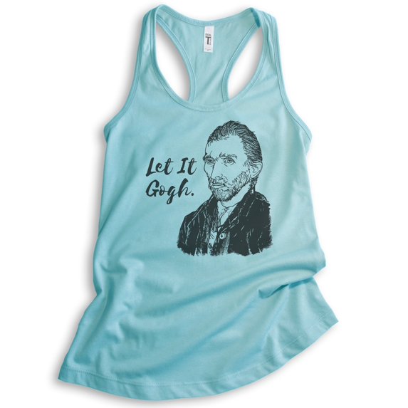Let It Gogh Vincent Van Gogh Tank Top, Ladies Racerback Tank Top, Funny Van Gogh Tee, Funny Artist Tank, Cancun, X-Large