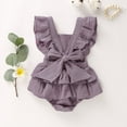 thumbnail image 4 of Newborn Baby Girls Romper Ruffle Jumpsuit Bodysuit One-Piece Cotton Linen Outfits Clothes, 4 of 9