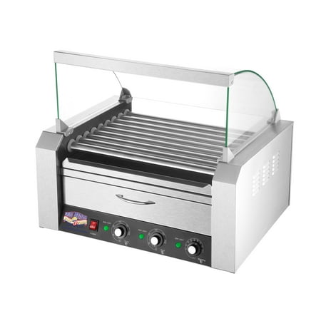Great Northen Popcorn 9 Roller Grilling Machine w/ Bun Warmer & Cover, Fits 24 Hot (Best Over The Counter Wormer For Dogs)
