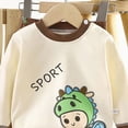 thumbnail image 5 of TOWED22 Toddler Baby Boys Fall Clothes Set Stripe Embroidery Long Sleeve Sweatshirt Pullover Tops & Pants Outfits Size:2-3 Y,Color:Brown, 5 of 5