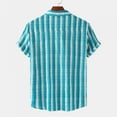 thumbnail image 4 of Mchoice Beach Shirts for Men,Men's Vacation Striped Shirts Casual Short Sleeve Button Down Printed Summer Vintage Beach Tops on Clearance, 4 of 5