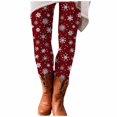 thumbnail image 5 of Gibobby Leggings de Navidad para mujer Mallas con estampado de Navidad para mujer, mallas elásticas, pantalones informales, botas, pantalones(Rojo,XG), 5 of 5