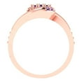 thumbnail image 4 of 0.45 ct Brilliant Round Cut Alexandrite 14K Rose Gold Solitaire with Accents Engagement Bridal Wedding Ring Band Set size 5, 4 of 7
