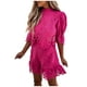 thumbnail image 1 of Moda mujer Sexy verano encaje cuello redondo 1/2 manga sólido Top + pantalón conjunto Wmkox8yi  bvn126, 1 of 9