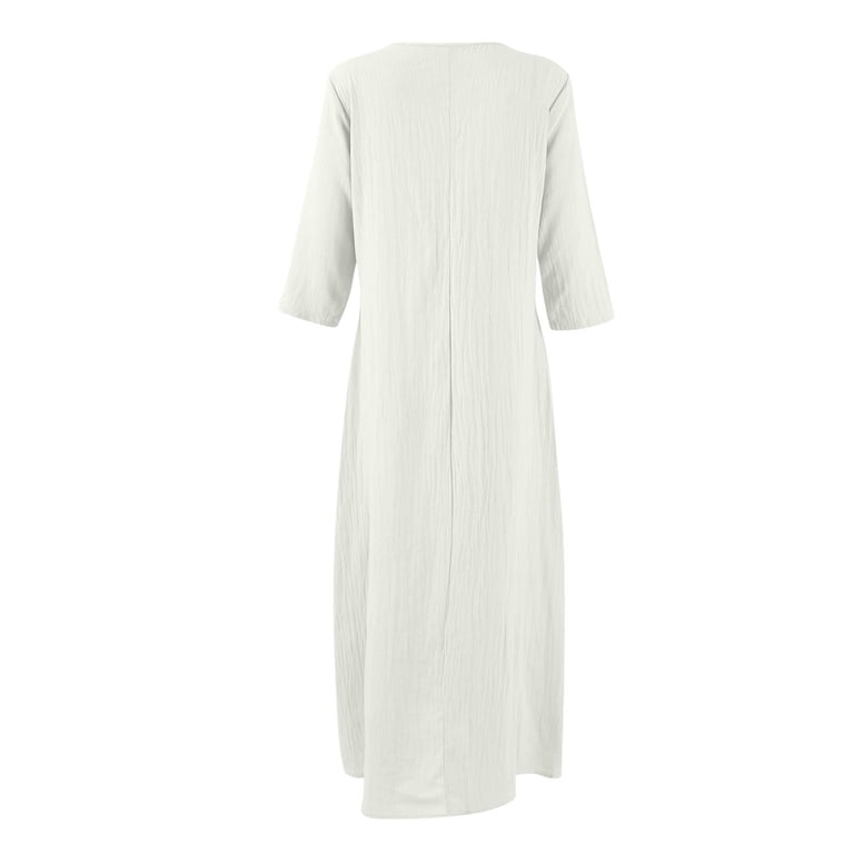 knee length dresses for ladies 100% Linen Sleeveless Straight High Slit Maxi Dress Taylor, Light Blue / M main image 1