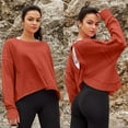 thumbnail image 3 of Lentta Open Back Workout Tops for Women Long Sleeve Crop Athletic Tees Running Yoga Y2K T Shirts, 3 of 7