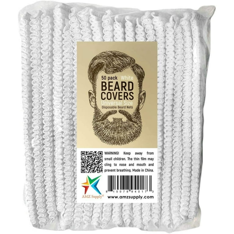 Choice 18 White Disposable Polypropylene Beard Net / Cover - 100/Pack