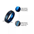 thumbnail image 3 of 6mm/8mm Black Matte Bands Men's Stainless Steel Blue Plating Gift Ring Size 7-12, 3 of 7