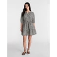 thumbnail image 3 of Time and Tru Women's Cotton Tiered Mini Dress with Ruffle Hem, Sizes XS-XXXL, 3 of 6