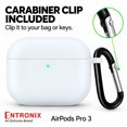 thumbnail image 7 of Entronix Silicone Case for AirPods Pro 3, Slim Protective Cover with Carabiner, White, 7 of 7